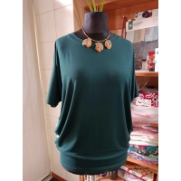 Bluzka Sonia w luźnym stylu oversize krótki rękaw - butelkowa zieleń